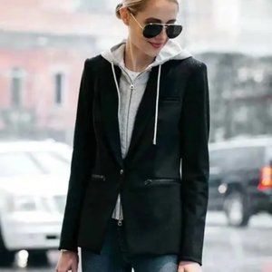 Veronica Beard Blazer Black Core Scuba Dickey Jacket Blazer Size 4